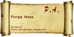 Porga Anna névjegykártya